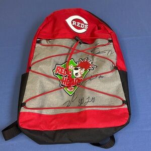 Reds Red Heads Backpack Signed by Players